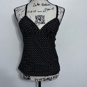 Merona Black White Swim Tankini Top Size M